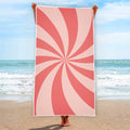 Pink Swirl Print Beach Towel