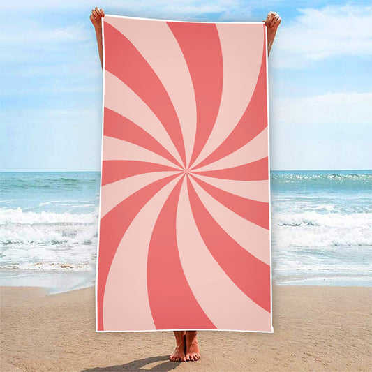 Pink Swirl Print Beach Towel
