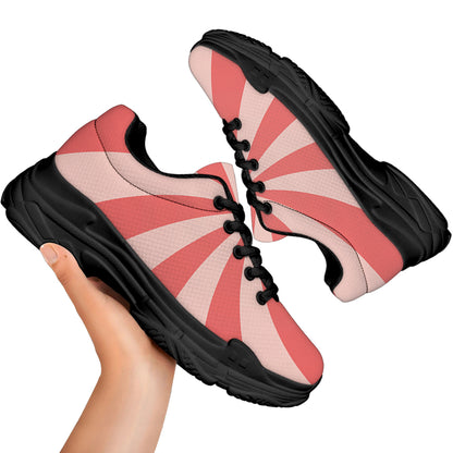 Pink Swirl Print Black Chunky Shoes
