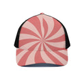 Pink Swirl Print Black Mesh Trucker Hat