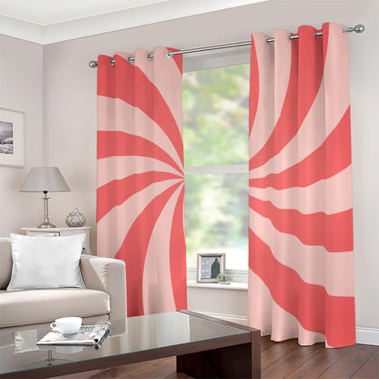 Pink Swirl Print Blackout Grommet Curtains