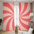 Pink Swirl Print Dimout Pencil Pleat Curtains