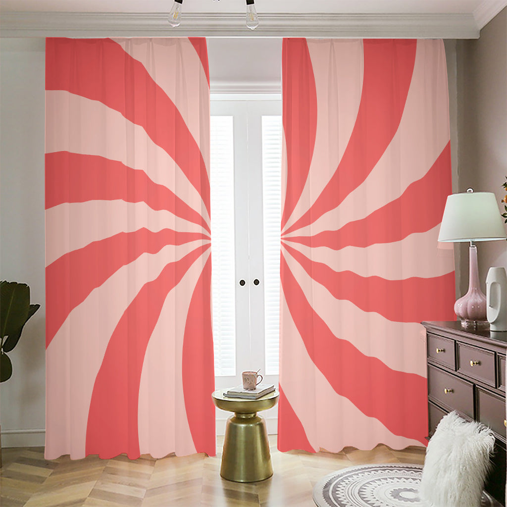 Pink Swirl Print Blackout Pencil Pleat Curtains