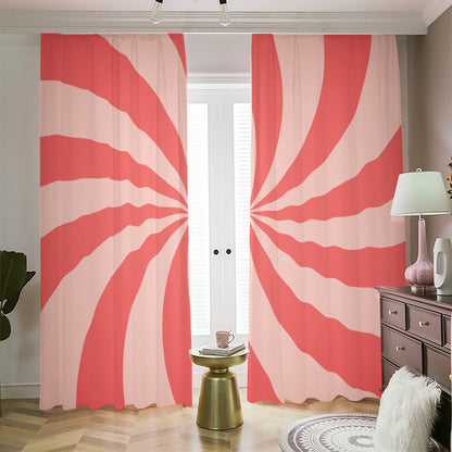 Pink Swirl Print Blackout Pencil Pleat Curtains