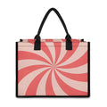 Pink Swirl Print Canvas Tote Bag