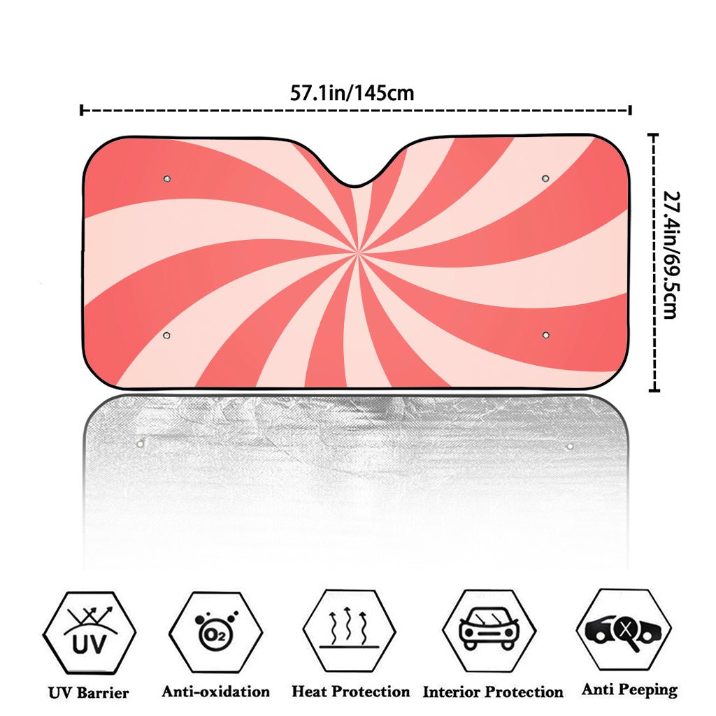 Pink Swirl Print Car Windshield Sun Shade