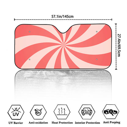 Pink Swirl Print Car Windshield Sun Shade