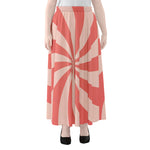 Pink Swirl Print Chiffon Maxi Skirt