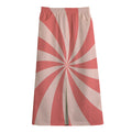 Pink Swirl Print Cotton Front Slit Maxi Skirt