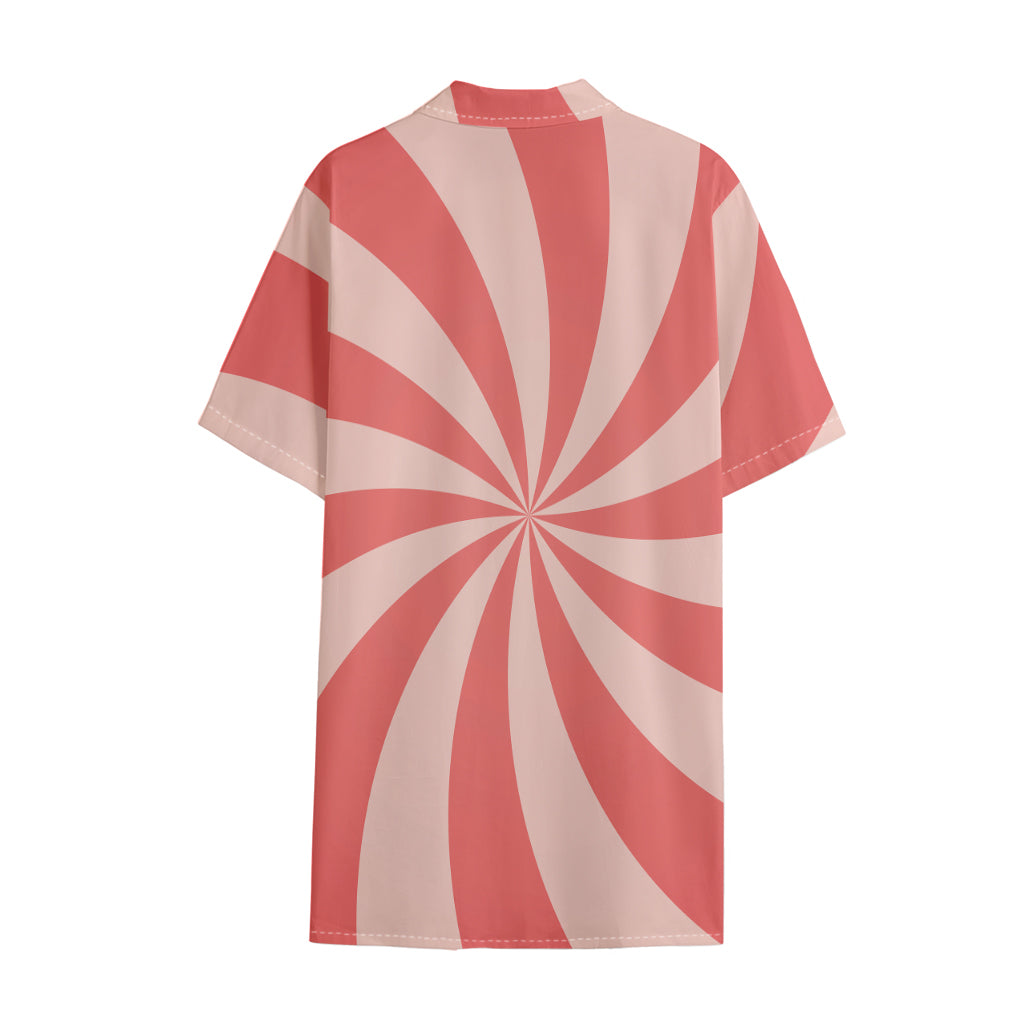 Pink Swirl Print Cotton Hawaiian Shirt
