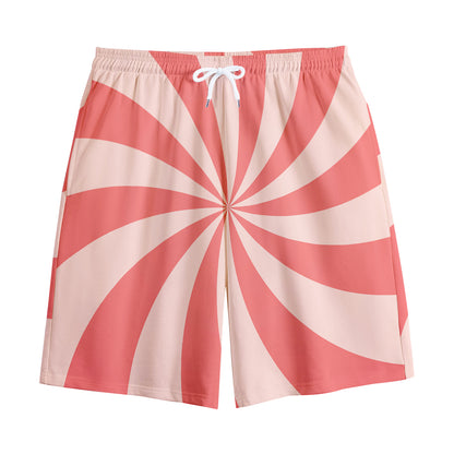 Pink Swirl Print Cotton Shorts