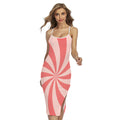 Pink Swirl Print Cross Back Cami Dress