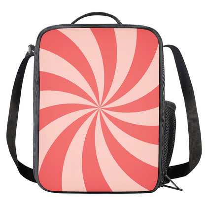 Pink Swirl Print Crossbody Lunch Bag