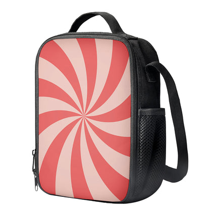 Pink Swirl Print Crossbody Lunch Bag