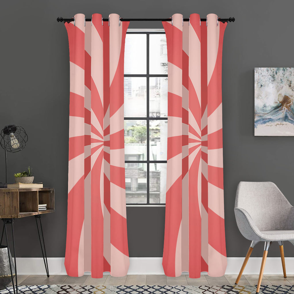 Pink Swirl Print Curtain