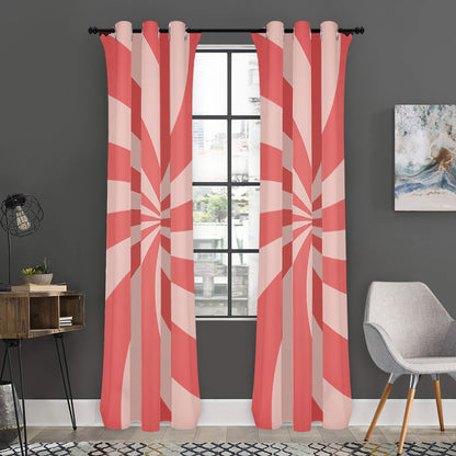Pink Swirl Print Curtain