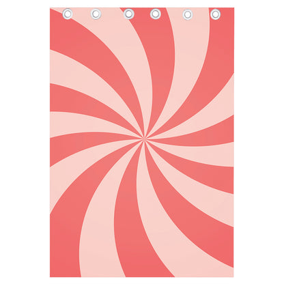 Pink Swirl Print Curtain