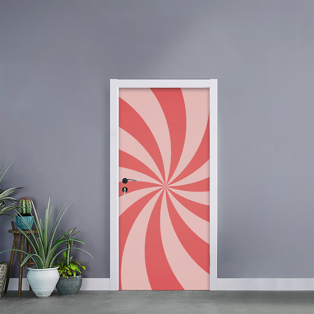 Pink Swirl Print Door Sticker