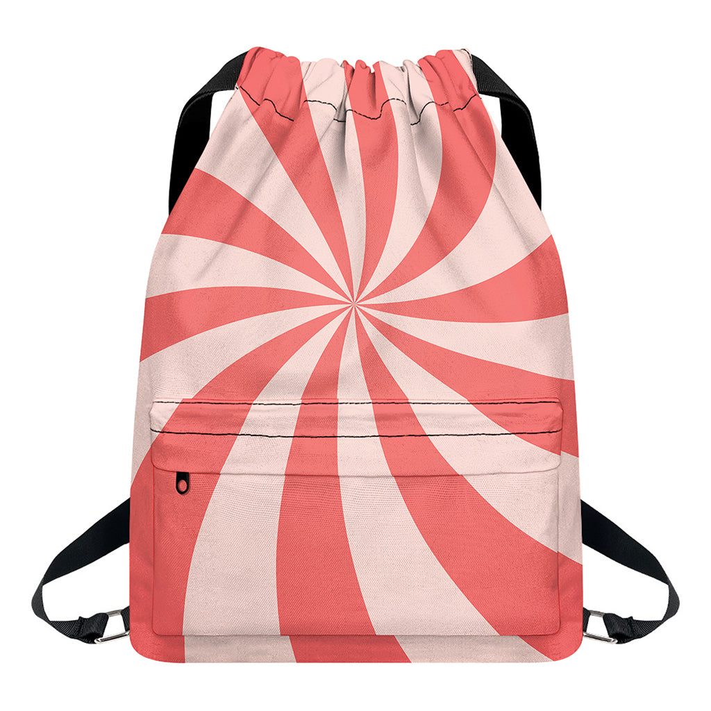 Pink Swirl Print Drawstring Backpack