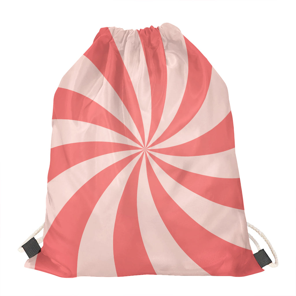Pink Swirl Print Drawstring Bag