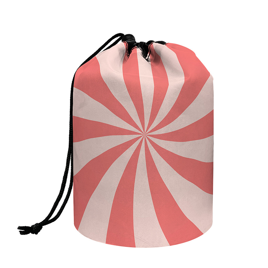 Pink Swirl Print Drawstring Makeup Bag