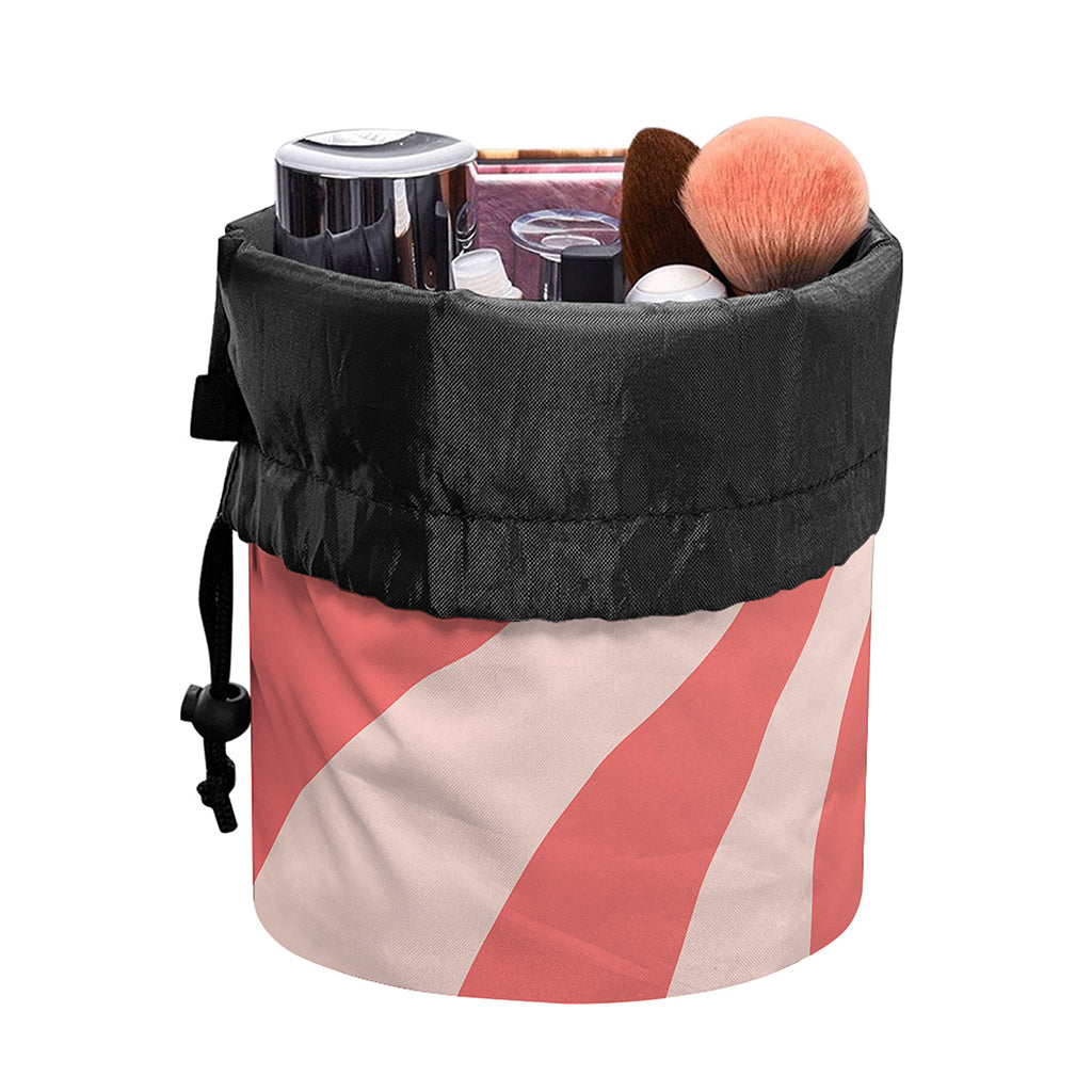 Pink Swirl Print Drawstring Makeup Bag