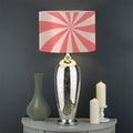 Pink Swirl Print Drum Lamp Shade