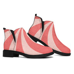 Pink Swirl Print Flat Ankle Boots