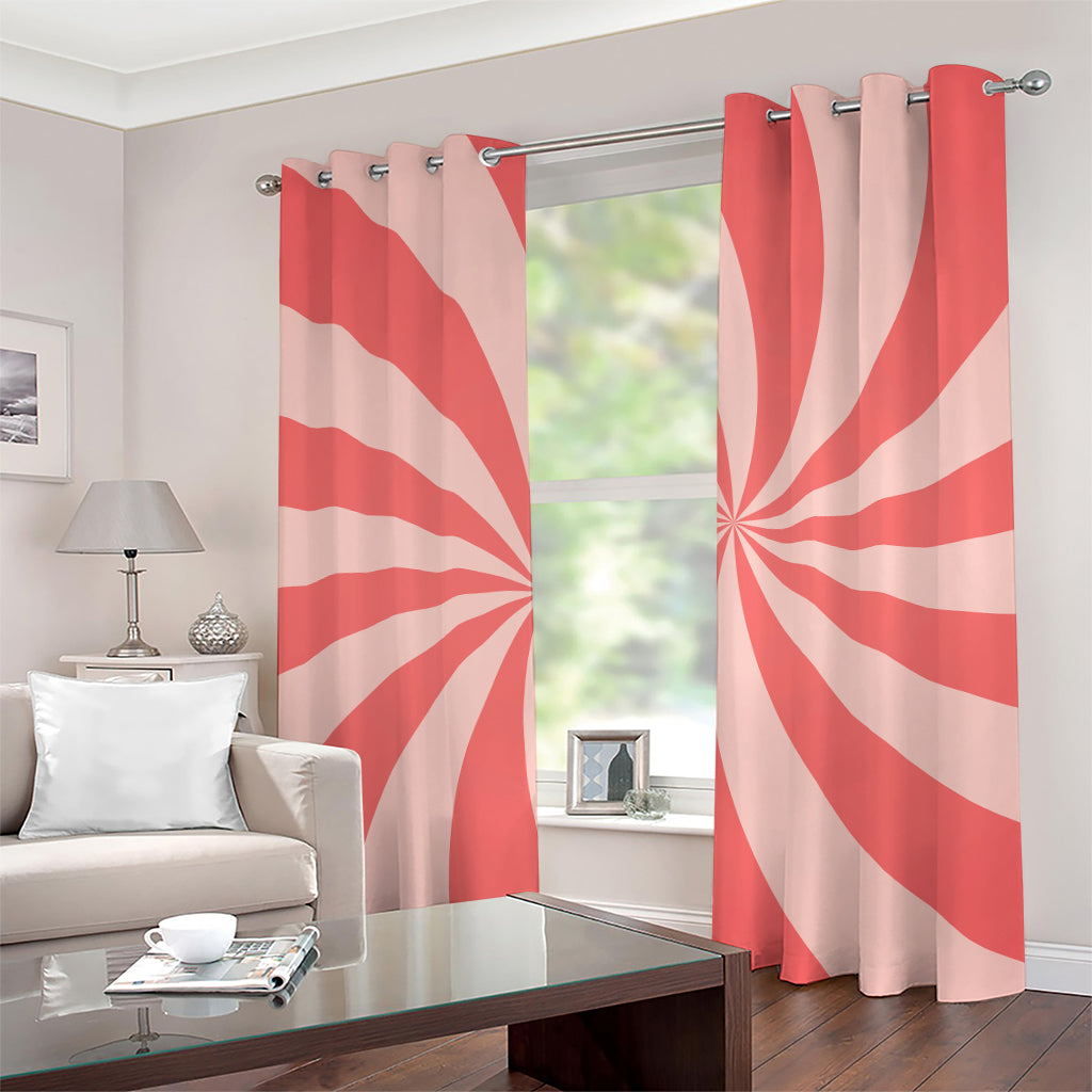 Pink Swirl Print Grommet Curtains