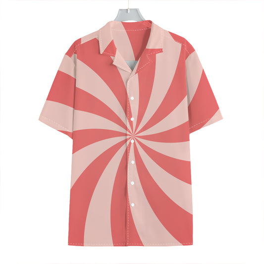 Pink Swirl Print Hawaiian Shirt