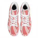 Pink Swirl Print High Top Leather Sneakers