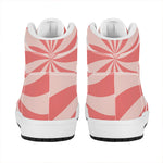 Pink Swirl Print High Top Leather Sneakers