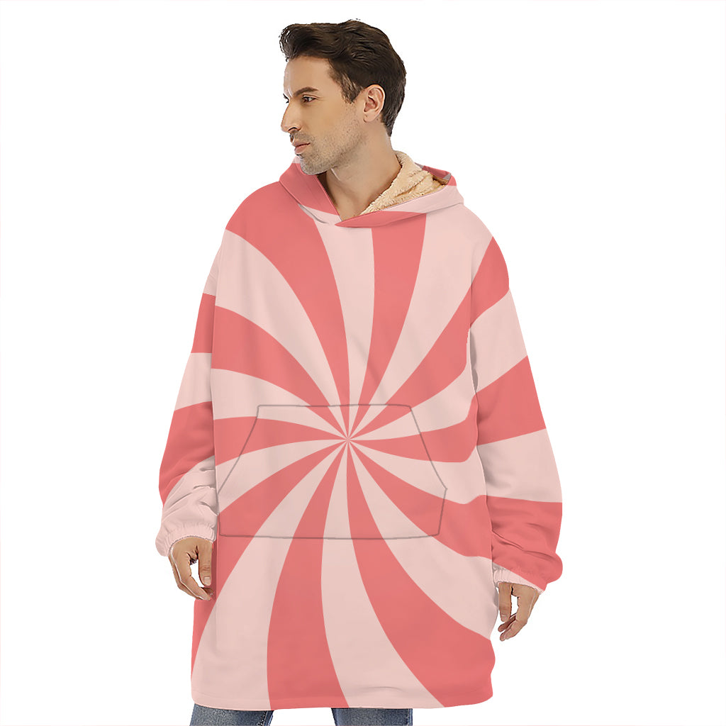 Pink Swirl Print Hoodie Blanket
