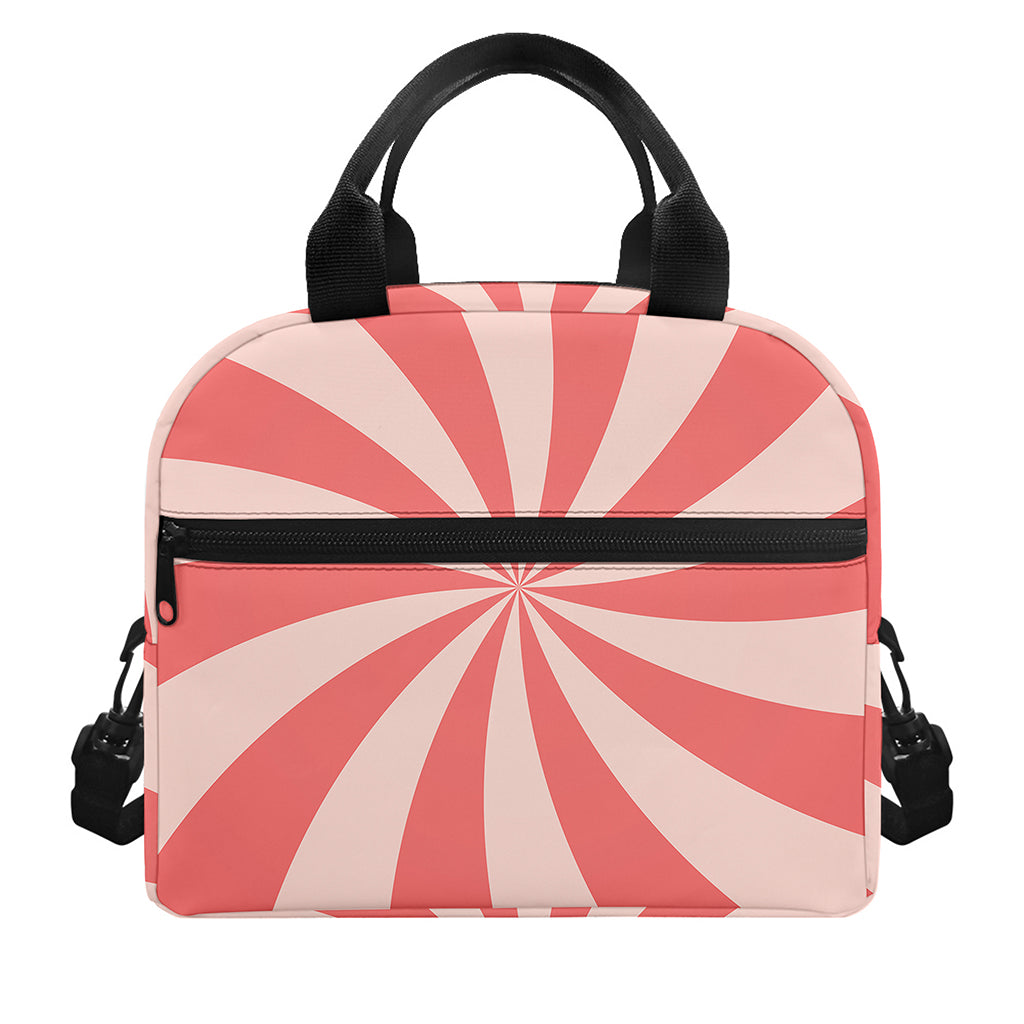 Pink Swirl Print Insulated Lunch Bag