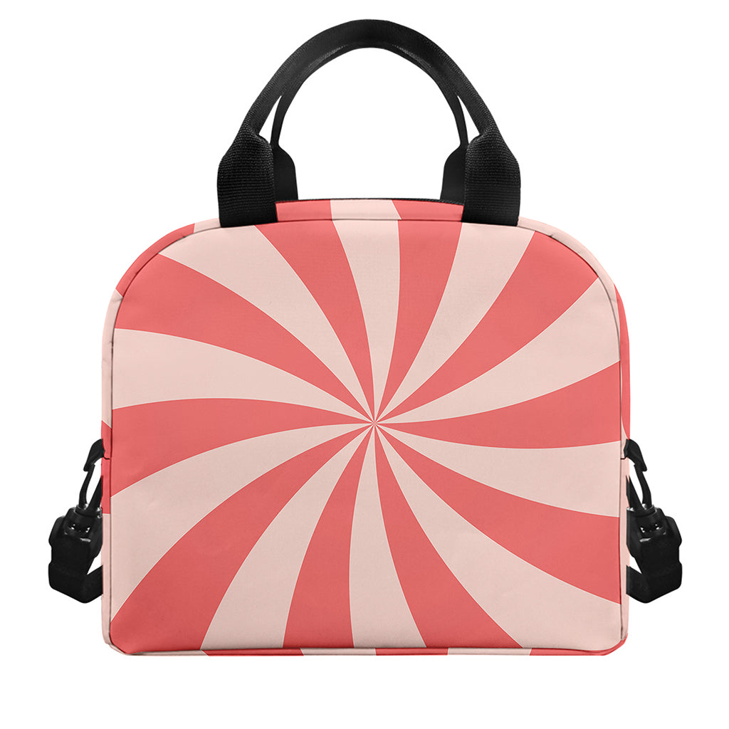 Pink Swirl Print Insulated Lunch Bag
