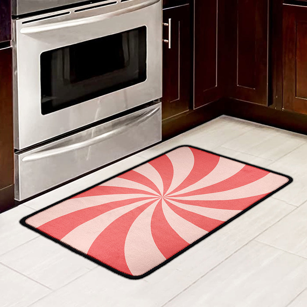 Pink Swirl Print Kitchen Mat