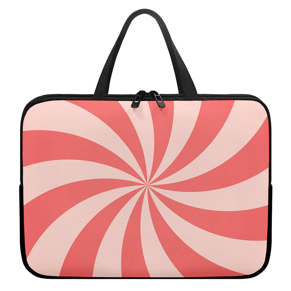 Pink Swirl Print Laptop Sleeve With Handle