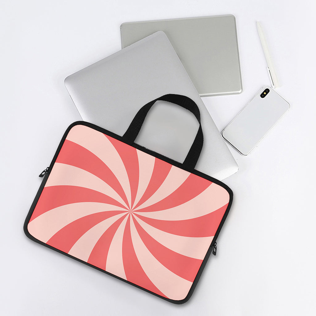 Pink Swirl Print Laptop Sleeve With Handle
