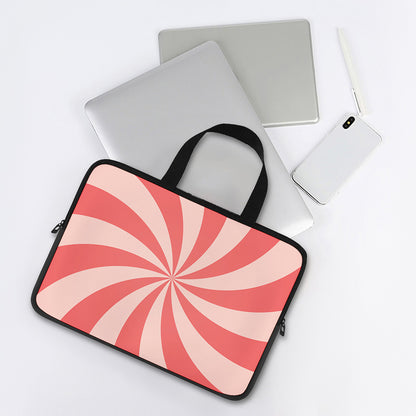 Pink Swirl Print Laptop Sleeve With Handle