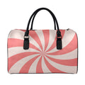 Pink Swirl Print Leather Duffel Bag