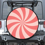 Pink Swirl Print Leather Spare Tire Cover