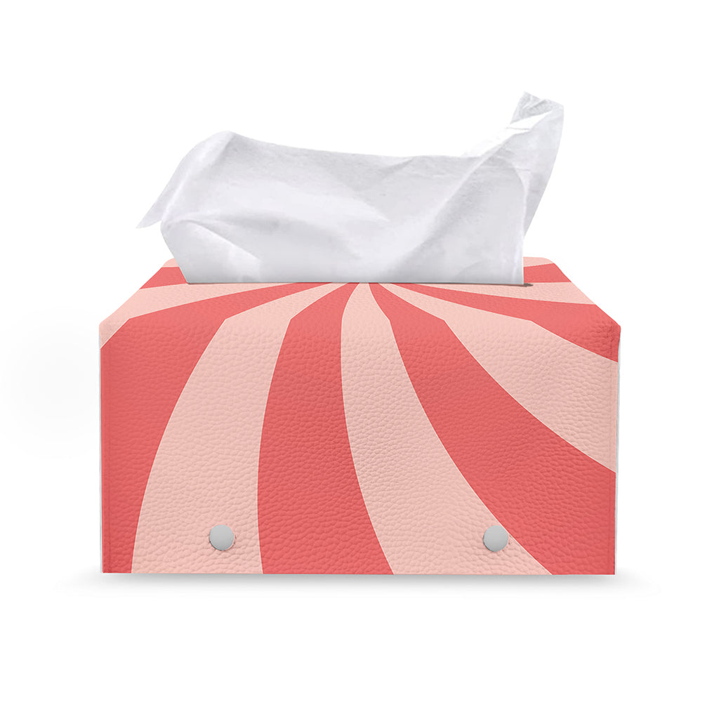Pink Swirl Print Leather Tissue Box Cover