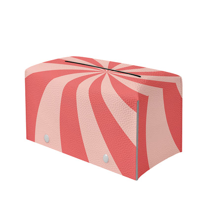Pink Swirl Print Leather Tissue Box Cover