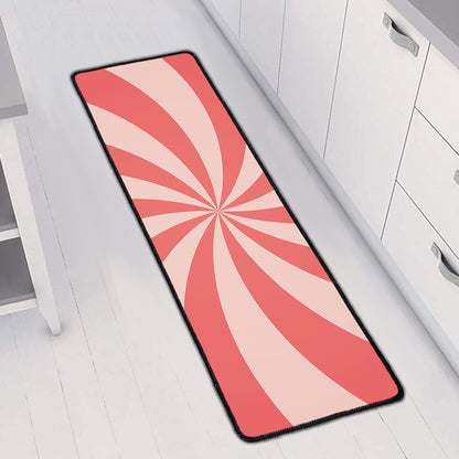 Pink Swirl Print Long Kitchen Mat