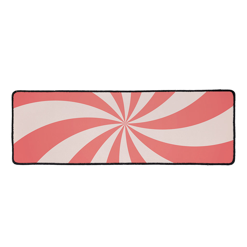 Pink Swirl Print Long Kitchen Mat