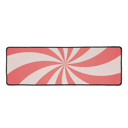 Pink Swirl Print Long Kitchen Mat