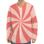 Pink Swirl Print Long Sleeve Baseball Jersey