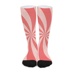 Pink Swirl Print Long Socks