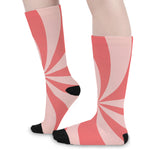 Pink Swirl Print Long Socks