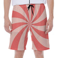 Pink Swirl Print Men's Beach Shorts
